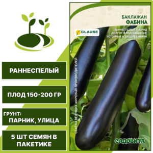 Баклажан "Фабина" Clause, фиолетовый, САДОВИТА, открытый грунт, количество семян в пакетике 5 шт
