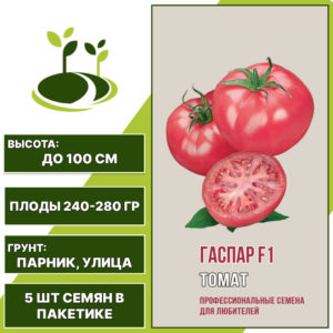 Томат "Гаспар" F1, АГРОНИ, розовый, детерминантный, открытый и закрытый грунт, количество семян в пакетике 5 шт