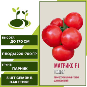 Томат "Матрикс" F1, АГРОНИ, красный, индетерминантный, закрытый грунт, количество семян в пакетике 5 шт
