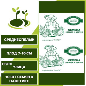 Бобы "Русские Черные" белый пакет, ПОИСК, темно-фиолетовый, количество семян в пакетике 10 шт