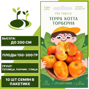 Томат "Терра Котта Торберна", АГРОНИ, коричнево-желтый, индетерминантный, открытый и закрытый грунт, количество семян в пакетике 10 шт