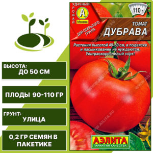 Томат "Дубрава", АЭЛИТА, красный, детерминантный, открытый грунт, количество семян в пакетике 0,2 гр