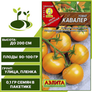 Томат "Кавалер", АЭЛИТА, оранжевый, индетерминантный, открытый грунт, количество семян в пакетике 0,1 гр