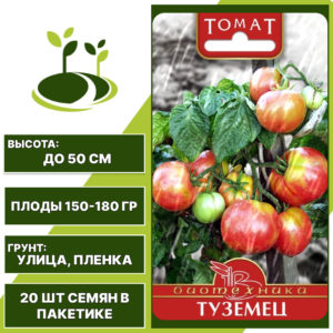 Томат "Туземец", БИОТЕХНИКА, малиновый, штамбовый, открытый грунт, количество семян в пакетике 20 шт