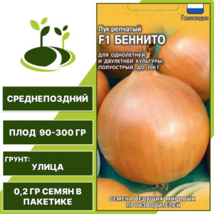 Лук репчатый Беннито F1, Seminis, ГАВРИШ, количество семян в пакетике 0,2 гр