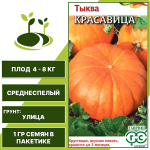 Тыква Красавица, серия Овощная коллекция, ГАВРИШ, количество семян в пакетике 1 гр