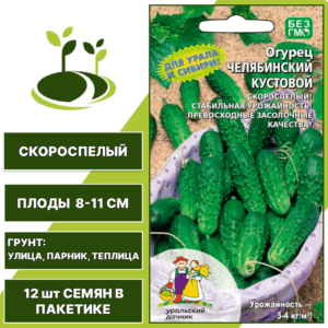 Огурец Челябинский кустовой , УРАЛЬСКИЙ ДАЧНИК, количество семян в пакетике 12 шт