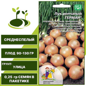 Лук репчатый Герман, УРАЛЬСКИЙ ДАЧНИК, количество семян в пакетике 0,25 гр