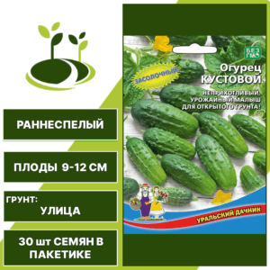 Огурец Кустовой, УРАЛЬСКИЙ ДАЧНИК, количество семян в пакетике 30 шт