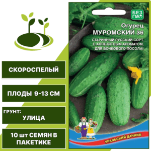 Огурец Муромский 36, УРАЛЬСКИЙ ДАЧНИК, количество семян в пакетике 10 шт