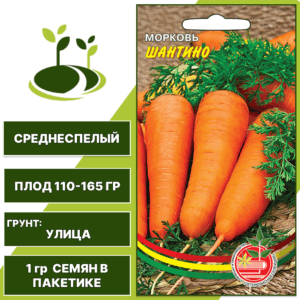 Морковь Шантино, УРАЛЬСКИЙ ДАЧНИК, количество семян в пакетике 1 гр
