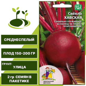 Свекла Хавская, УРАЛЬСКИЙ ДАЧНИК, количество семян в пакетике 2 гр
