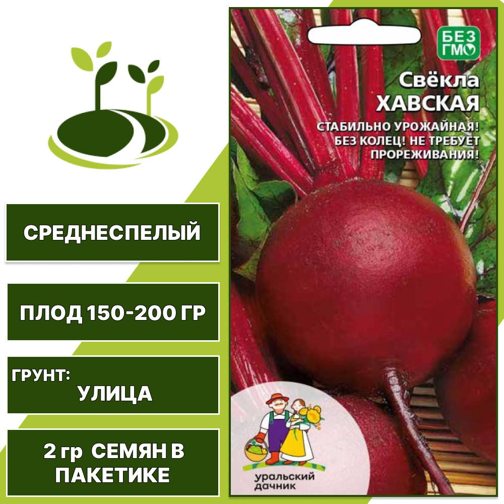 Свекла Хавская, УРАЛЬСКИЙ ДАЧНИК, количество семян в пакетике 2 гр